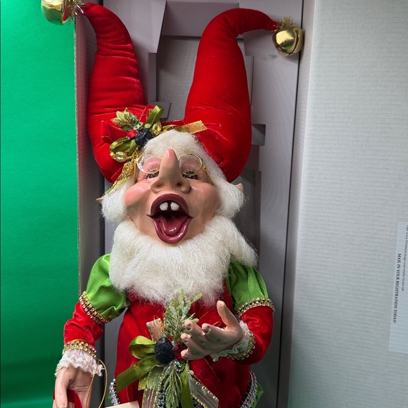 Mark Roberts Christmas Elf with Red and Green Attire - Picture 3 of 5